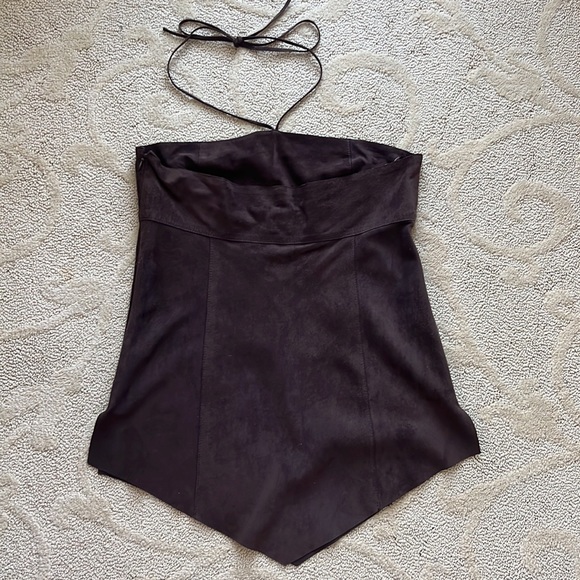 Theory Suede Halter Top - Picture 2 of 12